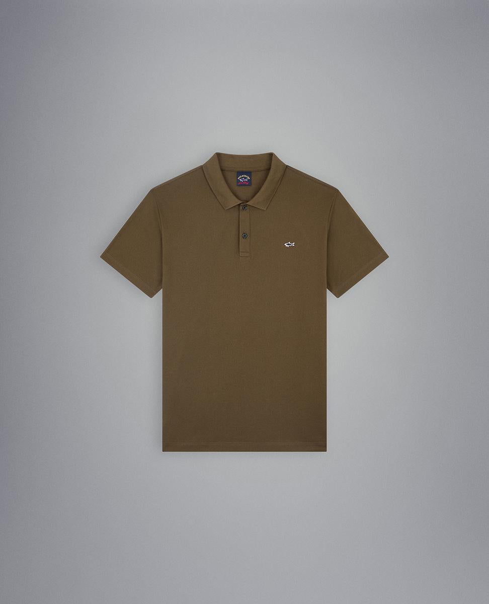 C0P1013 - Pique polo korte mouw met shark logo borduur