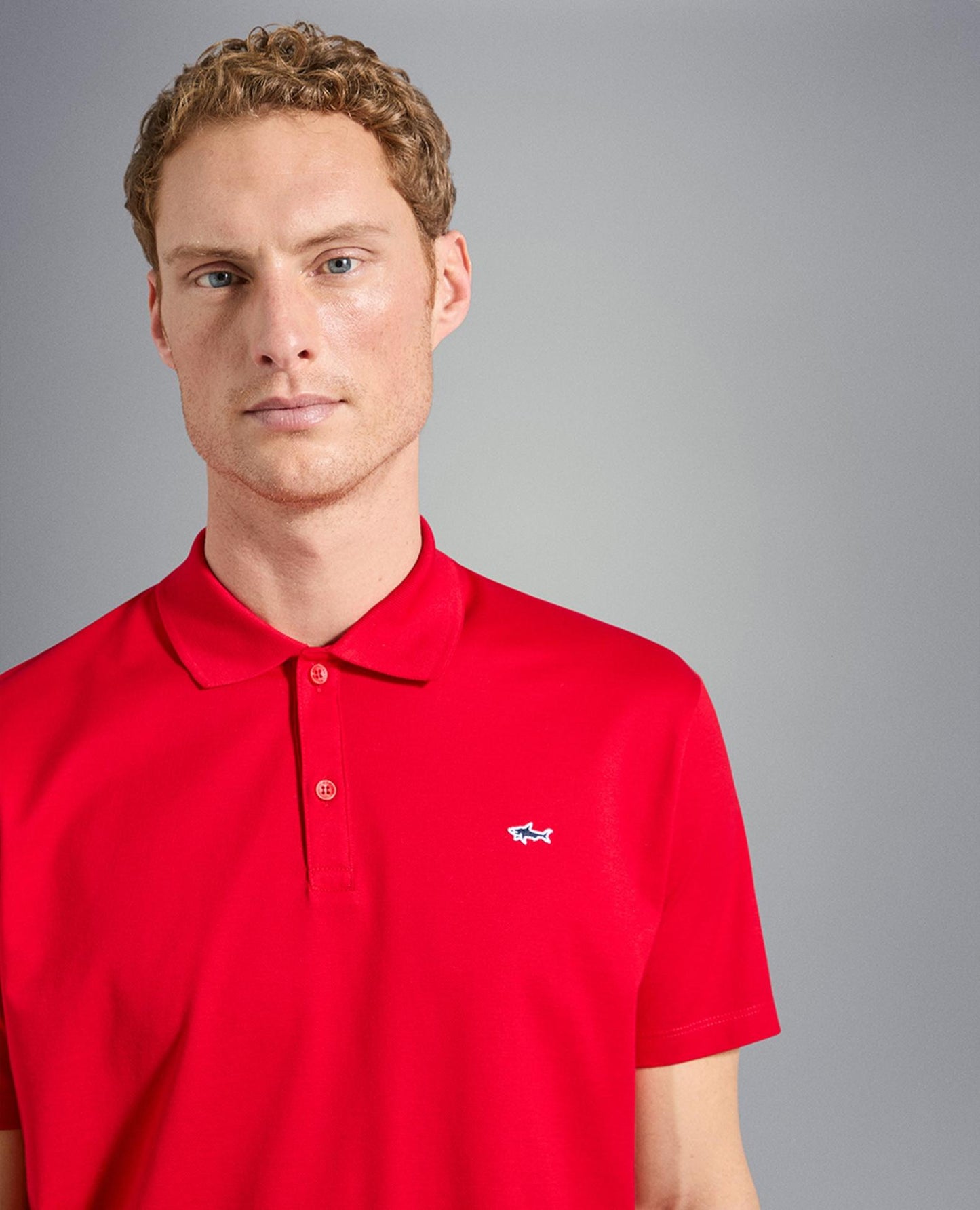 C0P1013 - Pique polo korte mouw met shark logo borduur