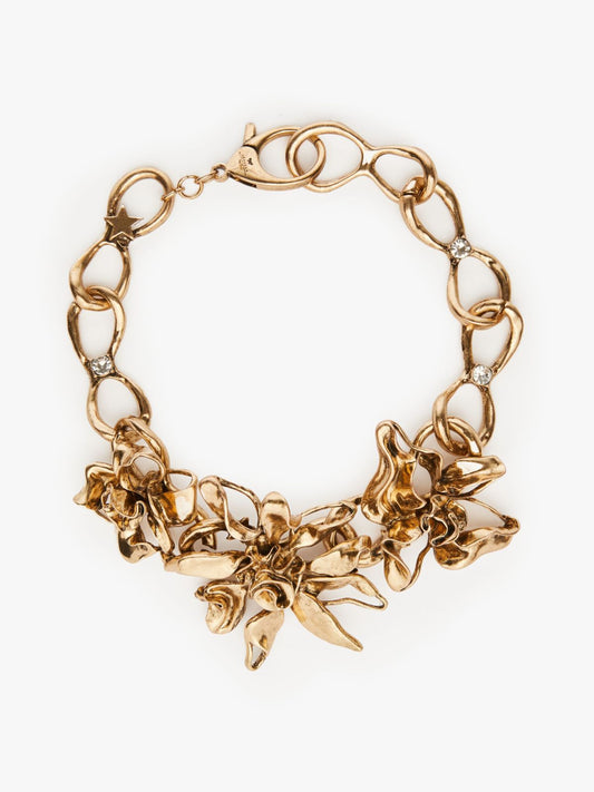 Elettra - Ketting met grote gouden bloemen