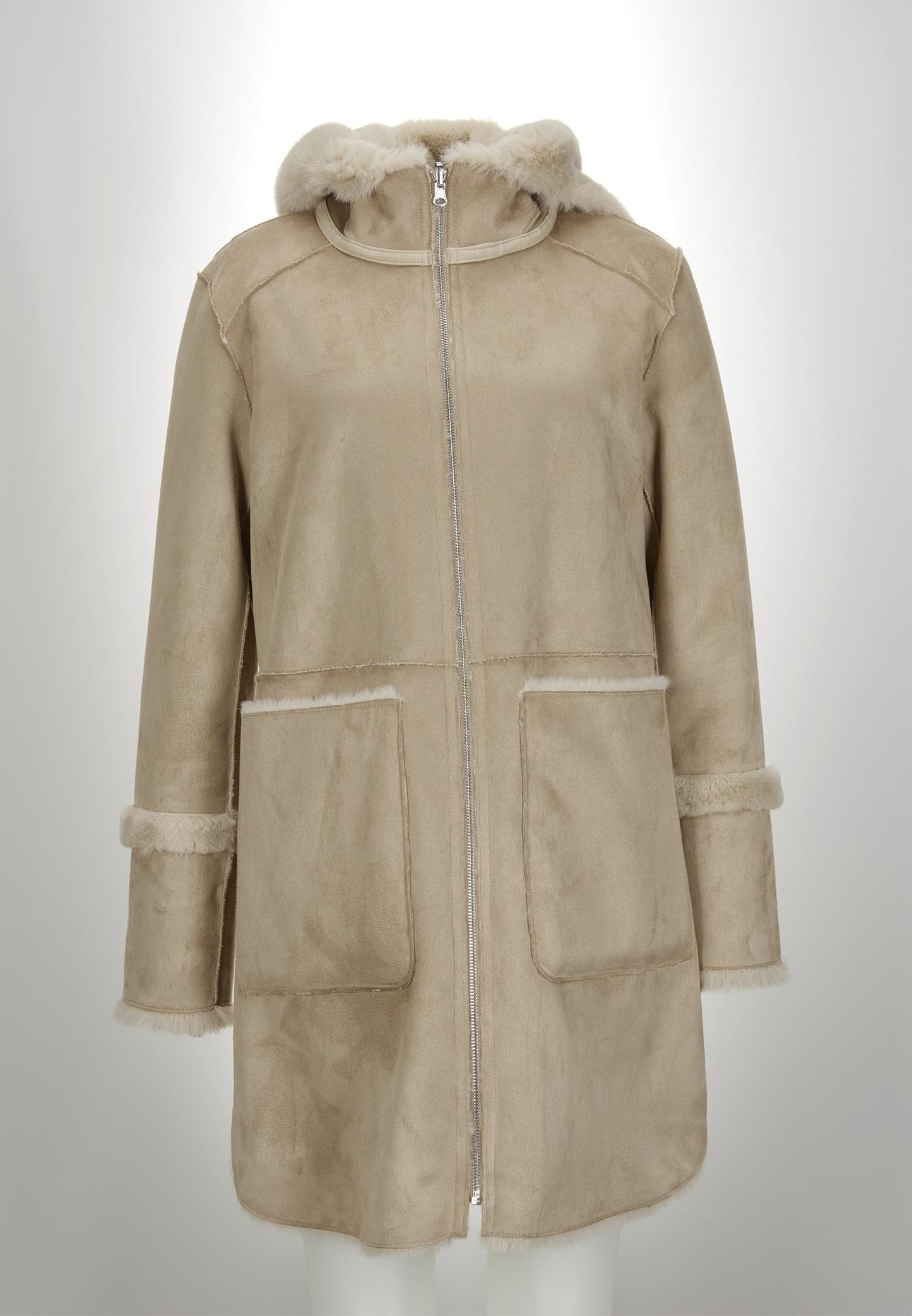 43084631400 - MSMaggy resersible lammylook coat met capuchon