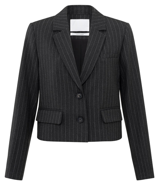 01-501054-409 - Korte blazer met krijtstreep