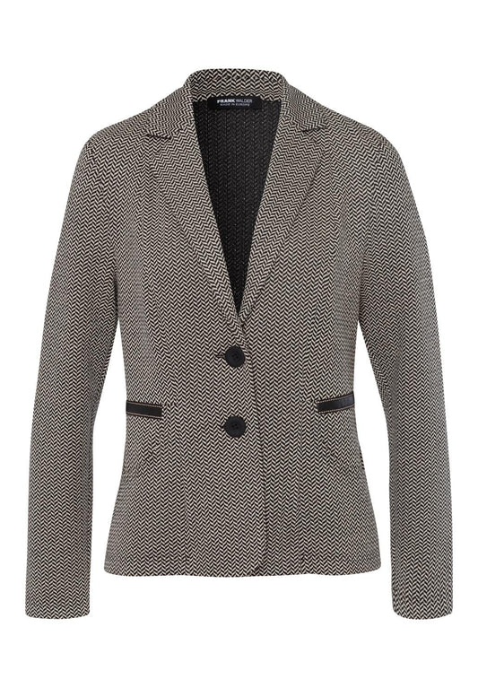 309303 - Jersey blazer met visgraat dessin