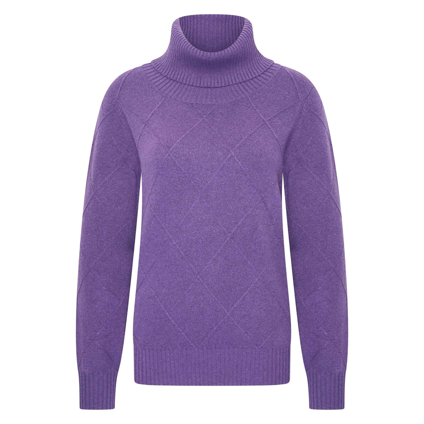 Melina - Pullover met losse col en ingebreide ruit