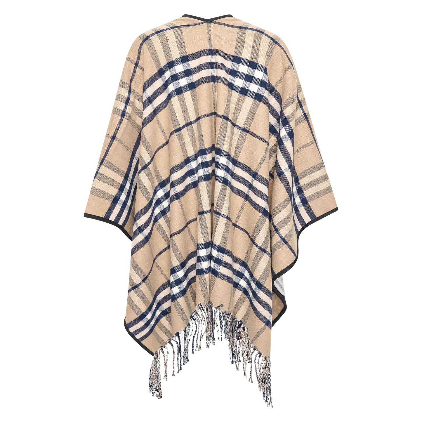 Yfke - Reversible cape sjaal met ruit dessin