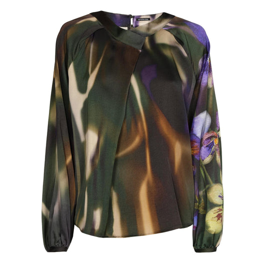 4643 - Blousetop met foto bloem dessin