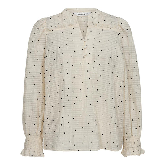 35552 - Tess dot blouse met pofmouw en stippen