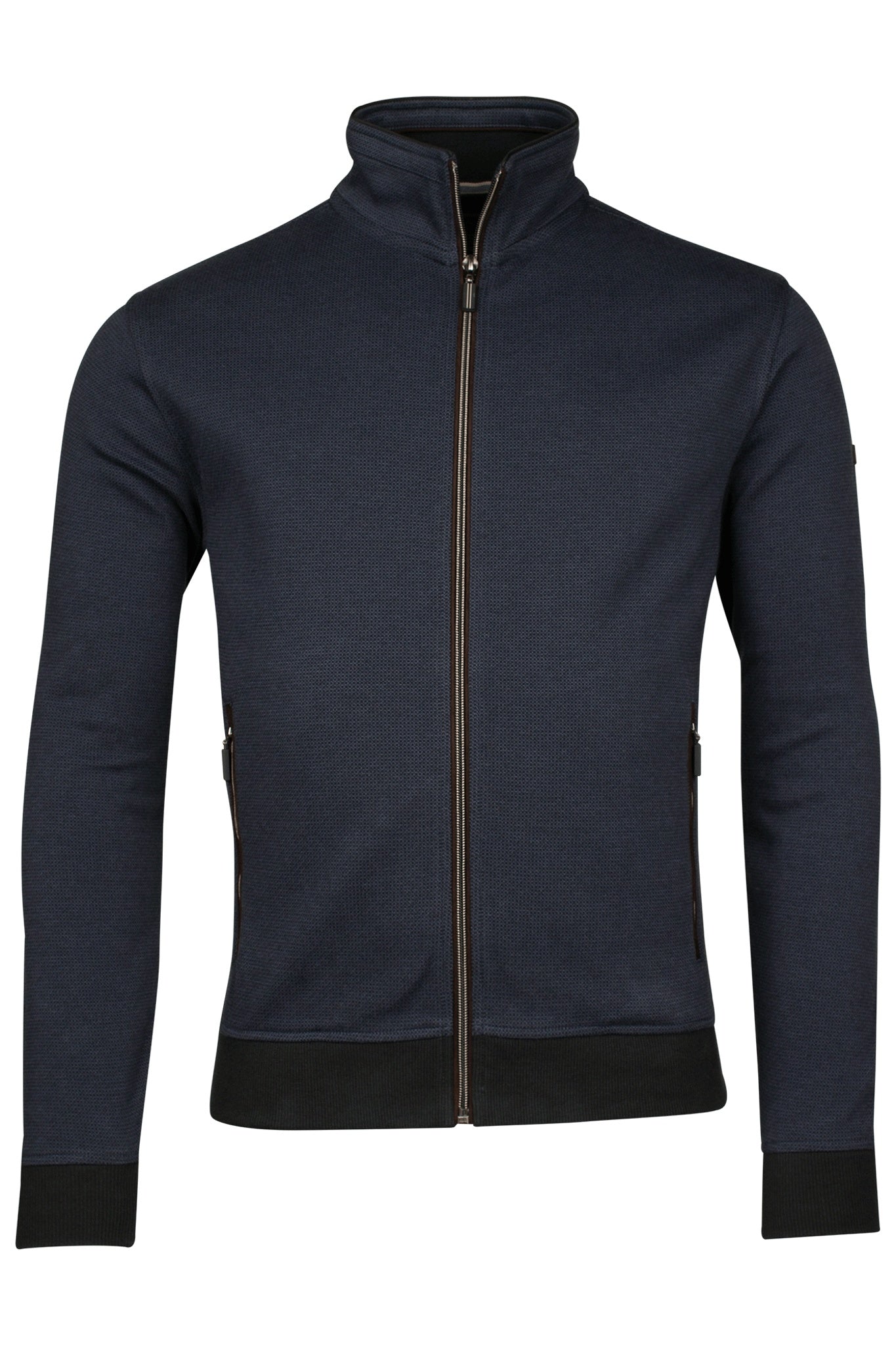 422201 - Sweat Cardigan Zip  2-tone Jacquard interlock doub