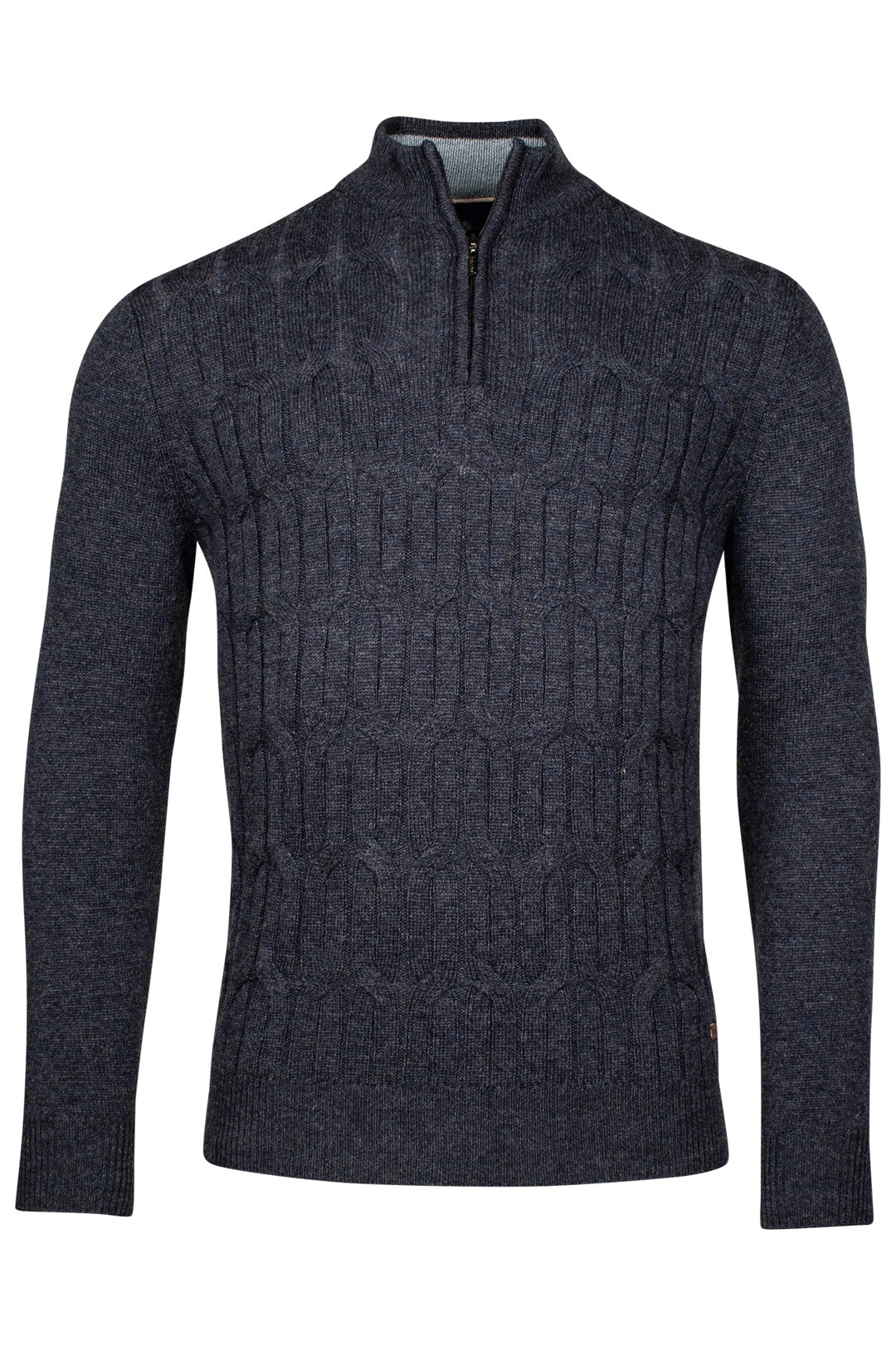 428442 - Pullover 1/2 Zip  10gg, Frontpart Cable knit