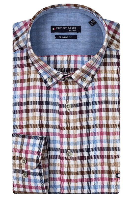 427309 - Ivy, LS Button Down Colourful Twill Check