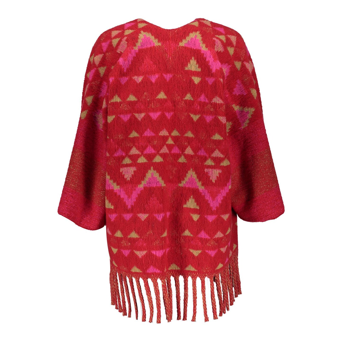 44601-20 - Poncho vest met dessin en franjes