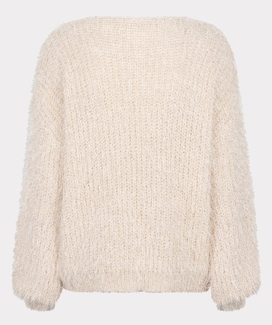 F24.18505 - Pullover v-hals van fluffy brei