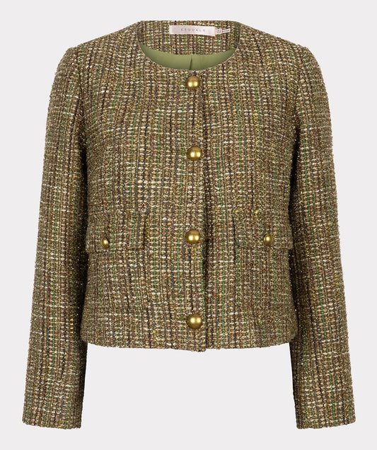 F24.10534 - Blazer tweed met ronde hals