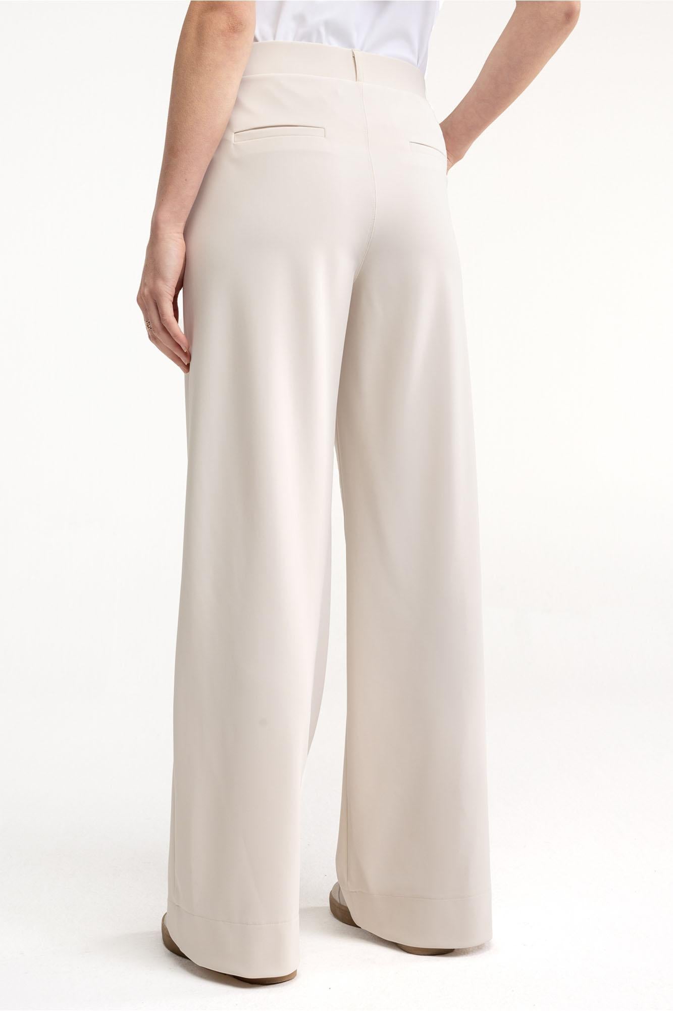 94801 - Lexie bonded trousers super wide leg met riemlusje