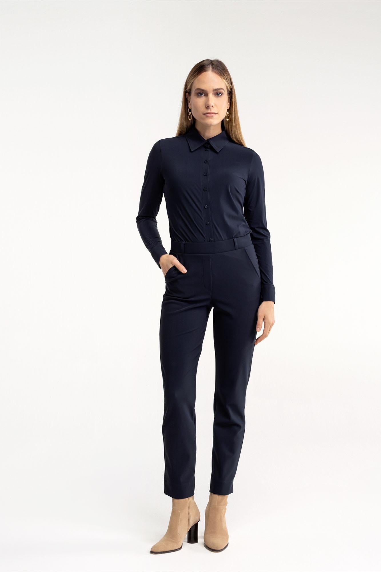 94819 - Anne rechte bonded trousers met steekzak