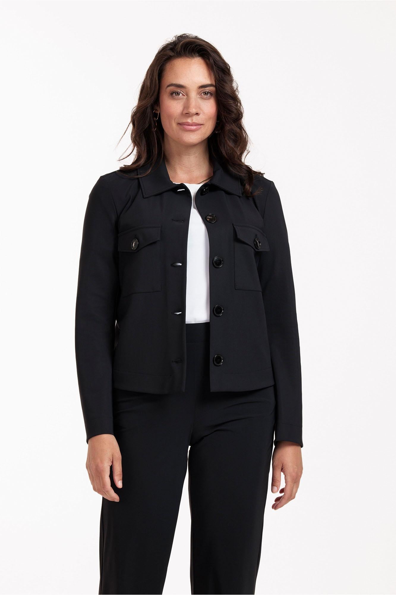 94822 - Claire bonded jacket met opgestikte zakken