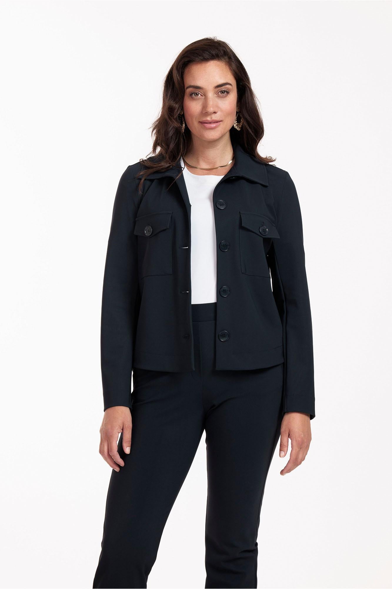 94822 - Claire bonded jacket met opgestikte zakken