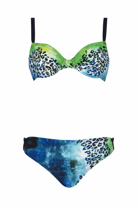 71005 - Bikini met schuifcup en mix animal dessins