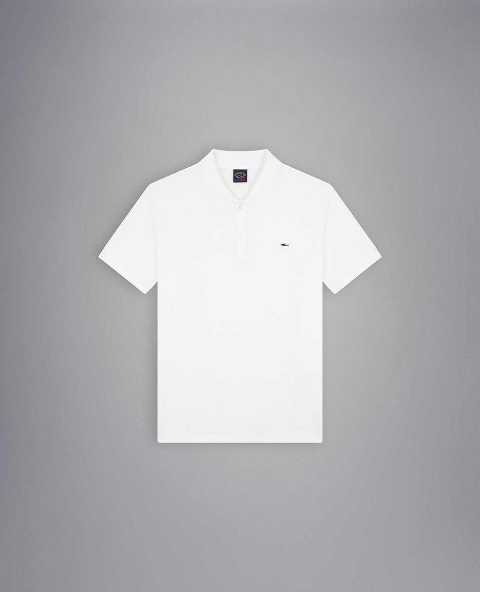 C0P1013 - Pique polo korte mouw met shark logo borduur