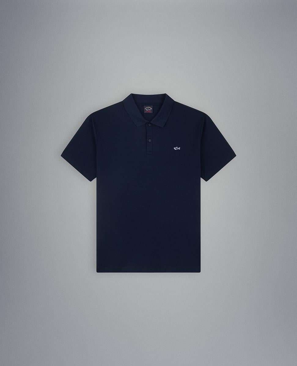 C0P1013 - Pique polo korte mouw met shark logo borduur