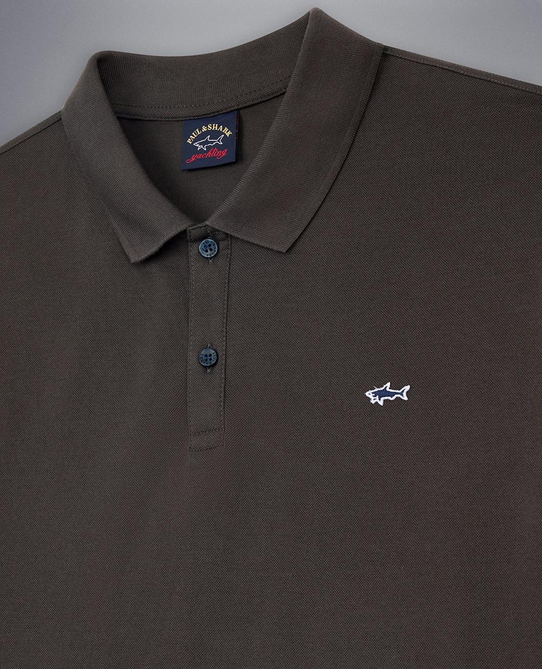 C0P1013 - Pique polo korte mouw met shark logo borduur