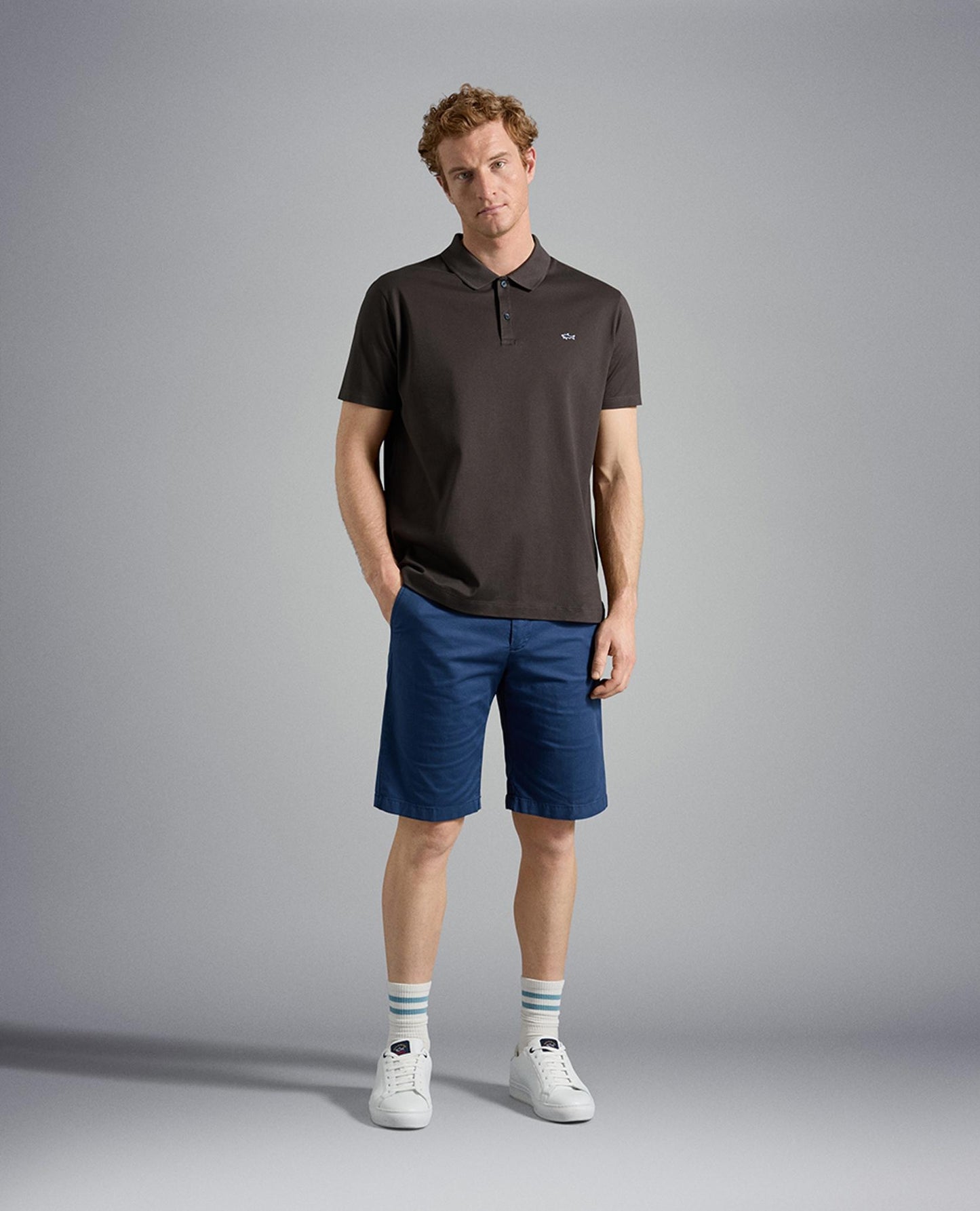 C0P1013 - Pique polo korte mouw met shark logo borduur